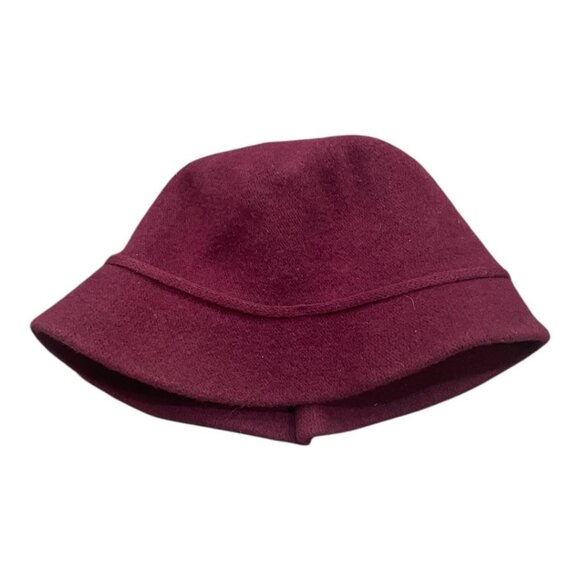 Shihreen Deep Wine‎ Wool Blend Hat with Bow - Picture 2 of 4